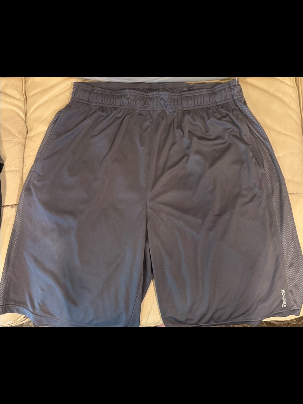 Reebok Men's Dark Gray Athletic Shorts with Side Panels